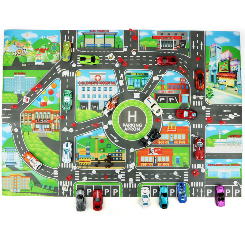 Kids Educational Mat - 교육용 장난감 130*100cm 도로 매트 Ffic