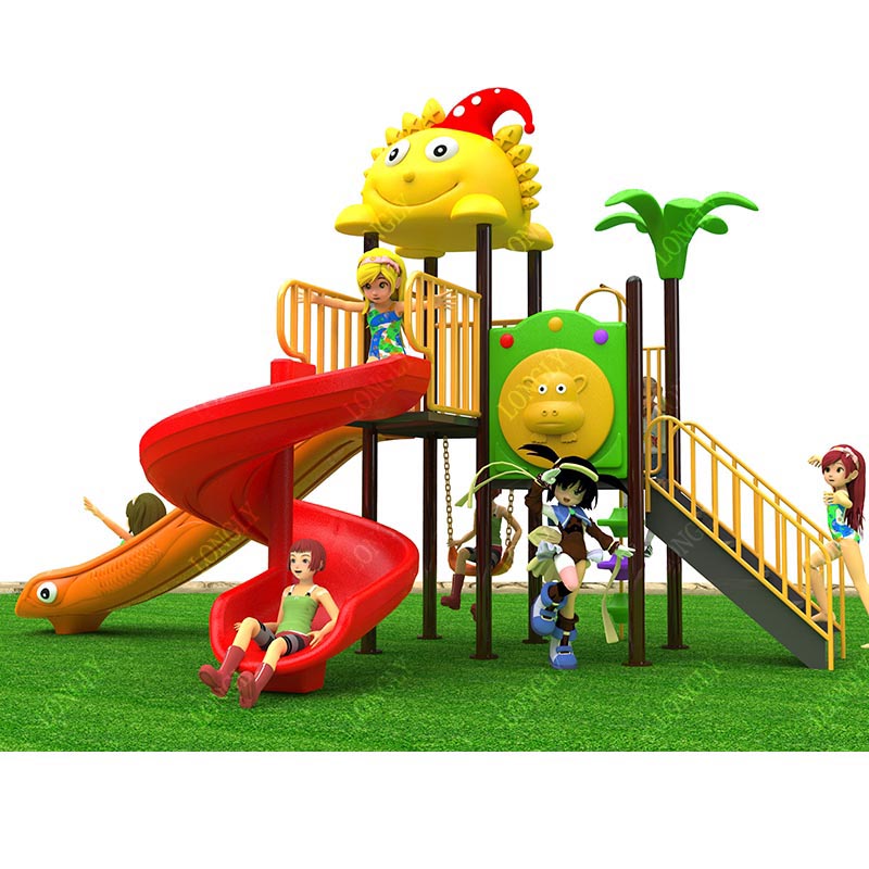 Kids Education Park - 상업용 플라스틱 슬라이드 450x270x280cm 어린이 야외