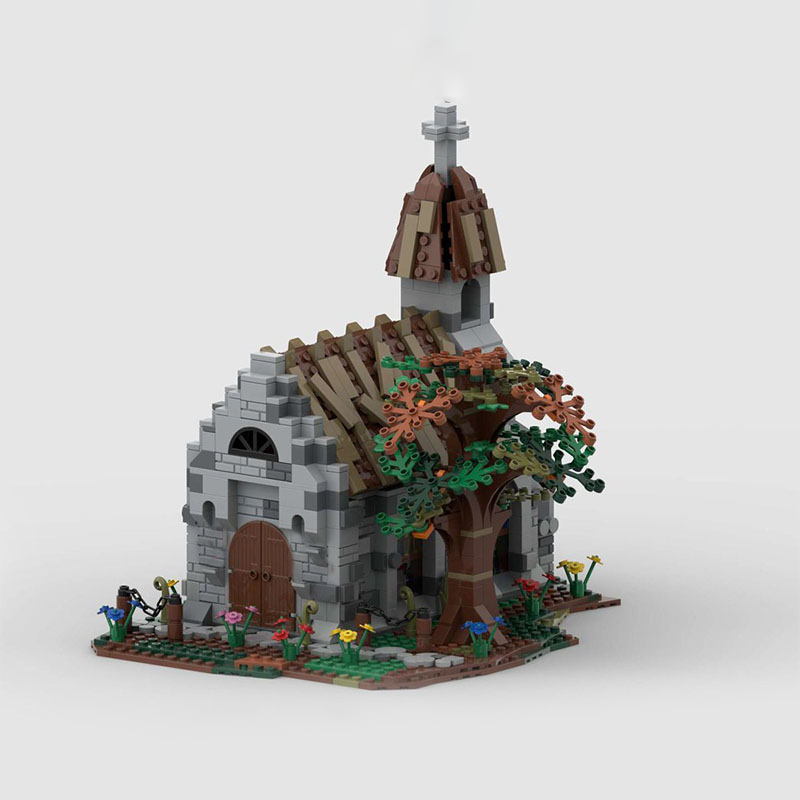 Kingdom Kids Education - 1130pcs MOC 마을 교회 성 왕국