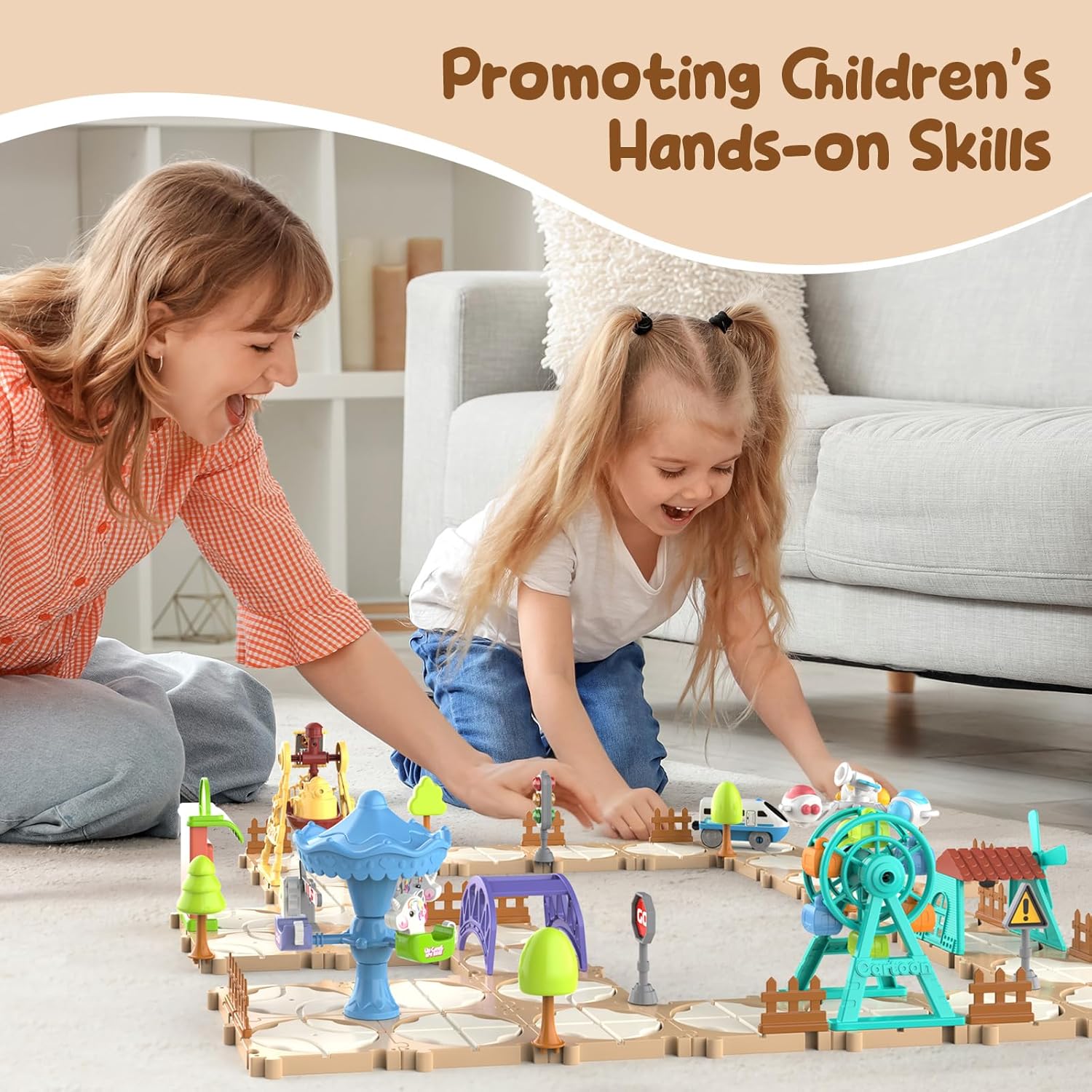 DIY 퍼즐 트랙 자동차 세트 조립 장면 레일 기차 학 - Kids Education Learning 리뷰 및 가격