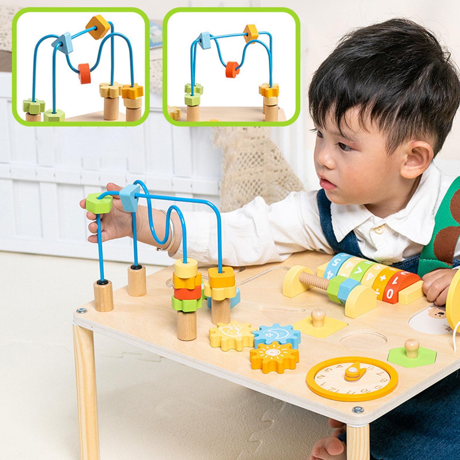 활동 테이블 인지 교육용 기어 블록 놀이 테이블 모양  - Kids Education Desk 리뷰 및 가격