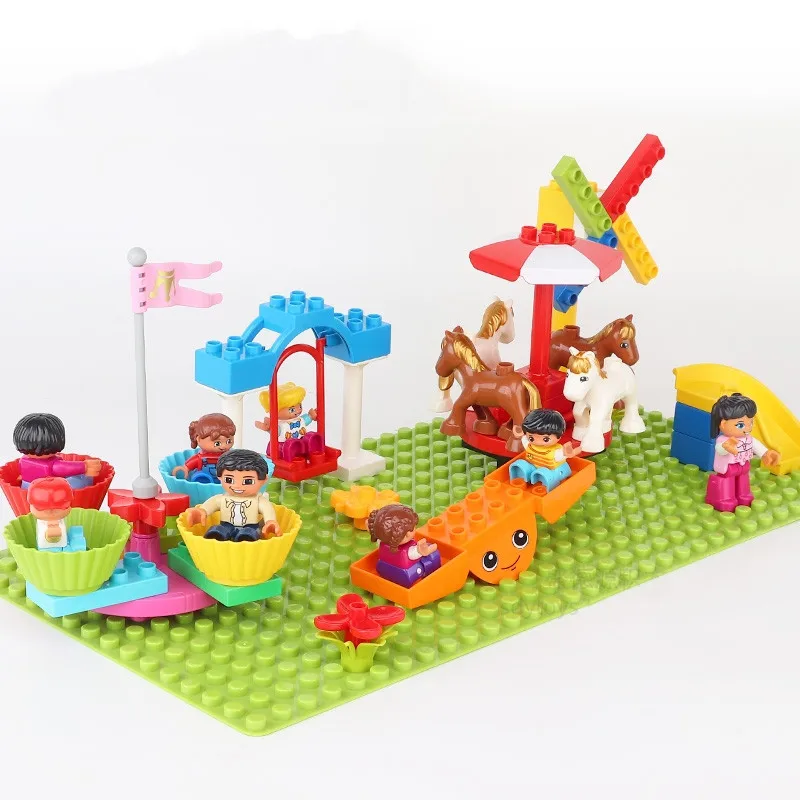 큰 빌딩 블록 호환 슬라이드 스윙 시소 공원 놀이터 시 - Kids Education Park 리뷰 및 가격