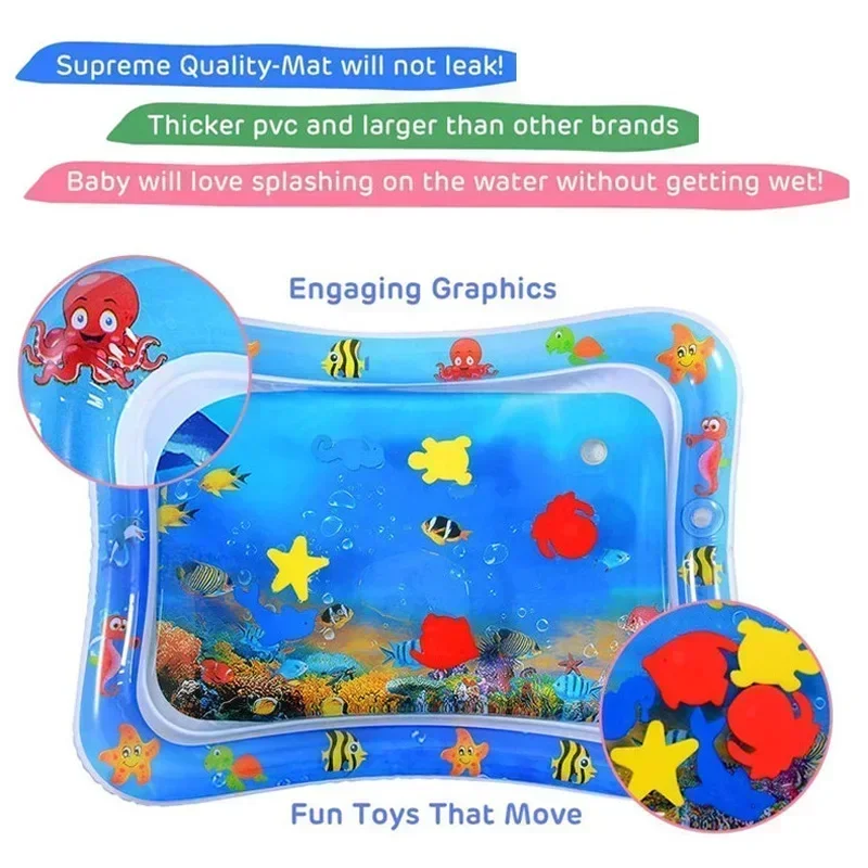 아기 물 놀이 매트 PVC 풍선 쿠션 유아 배 시간 여 - Kids Educational Mat 리뷰 및 가격